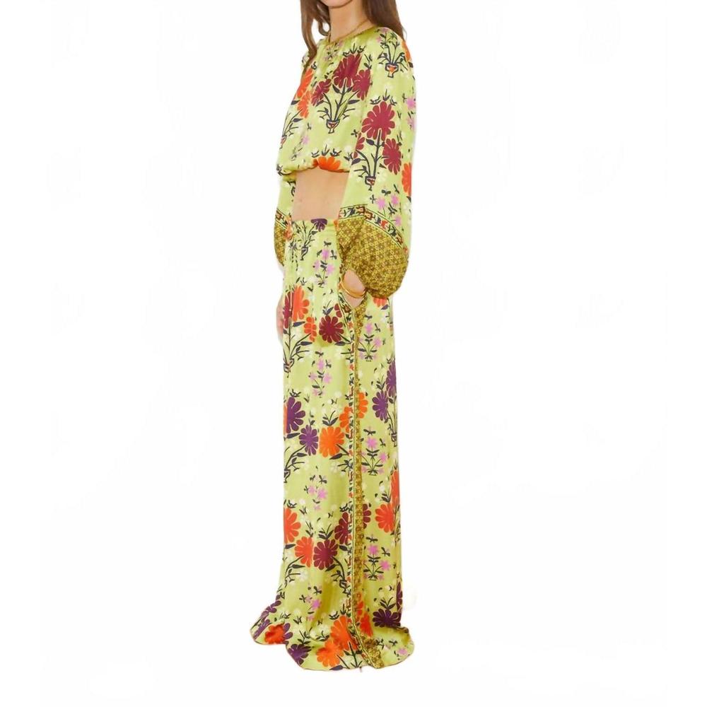 NEW BOTEH eden full sleeve crop top in chartreuse - Picture 3 of 4